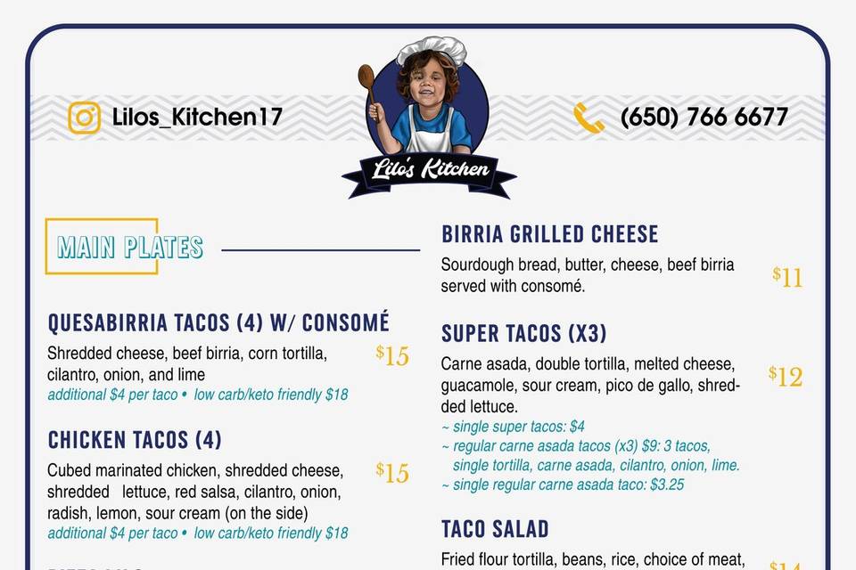 Updated Menu