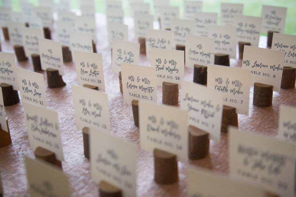 Wooden table markers