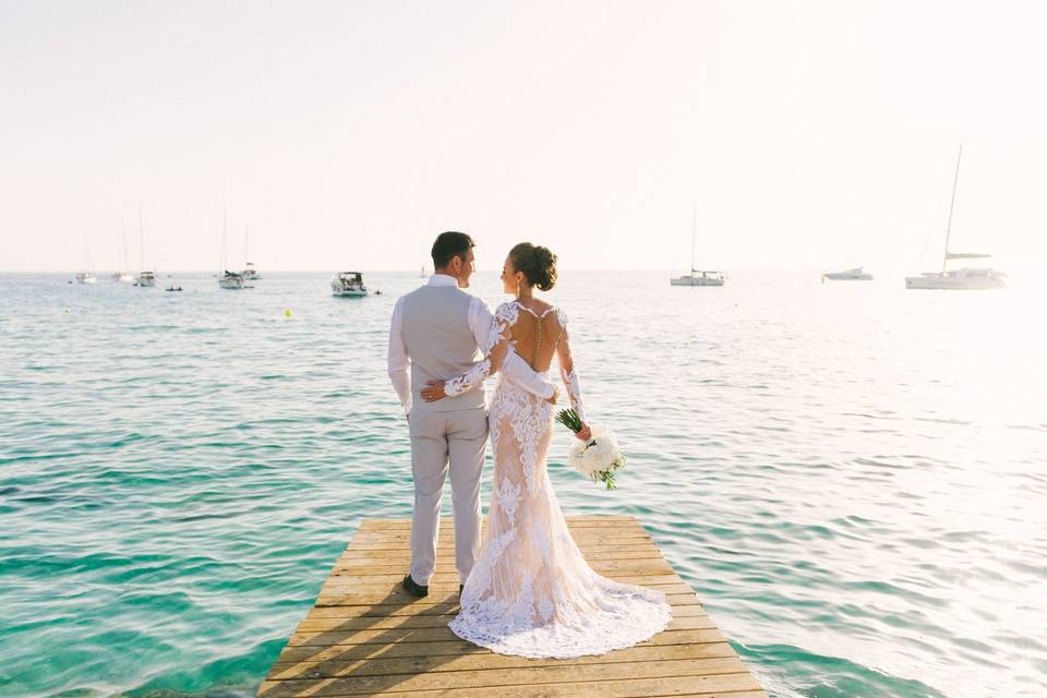 The bride and groom