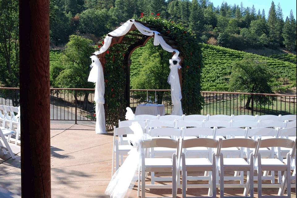 Outdoor wedding setup