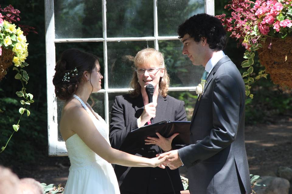 Looking at the bride