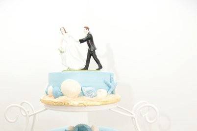 Sky blue wedding cake