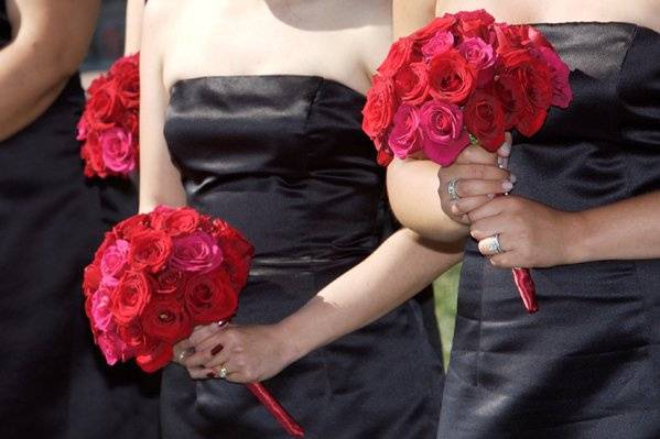 The bride holding her bouquet