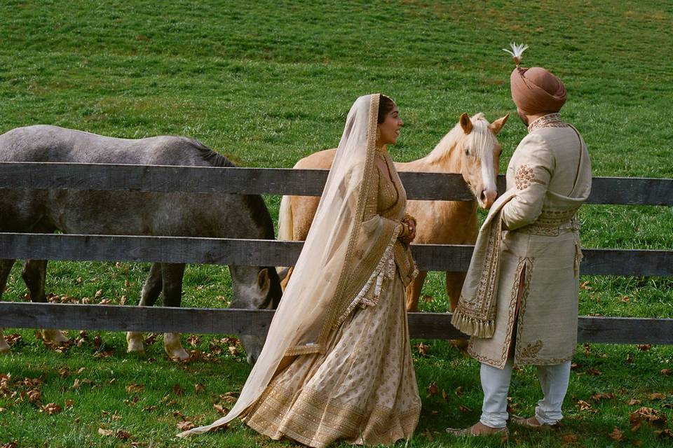 Couple with Horses