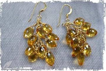 Citrine cluster bridesmaid earrings