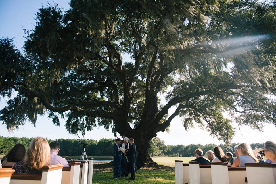 Outdoor wedding ceremony