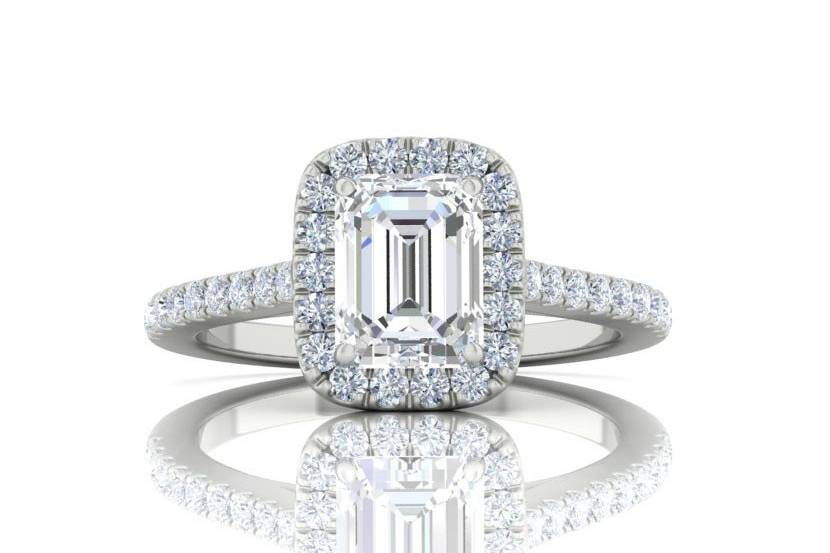 Emerald cut with halo