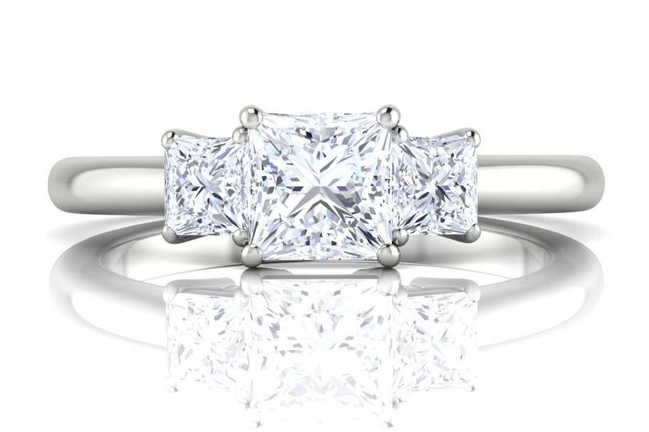 Three stone princess cut