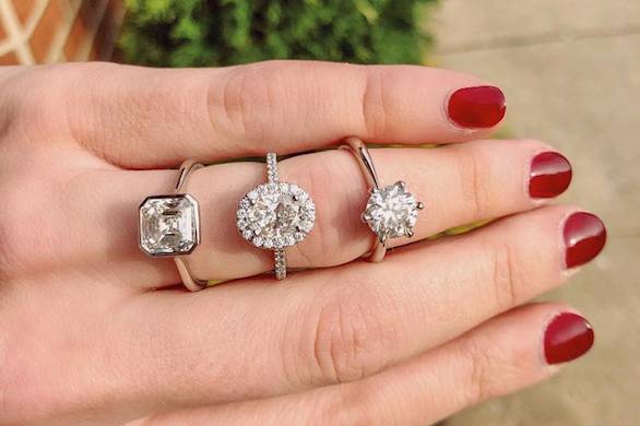 Three diamond rings