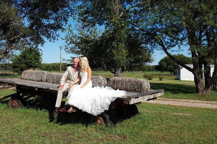 Newlyweds on Hay Rack