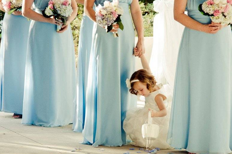 Blush blue dresses