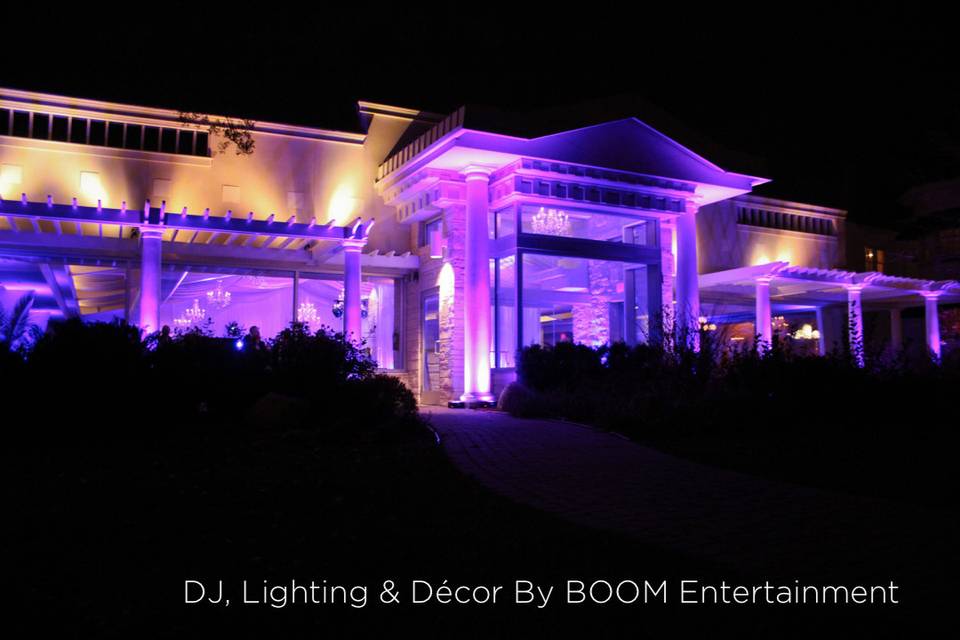 Exterior Uplighting provided by BOOM