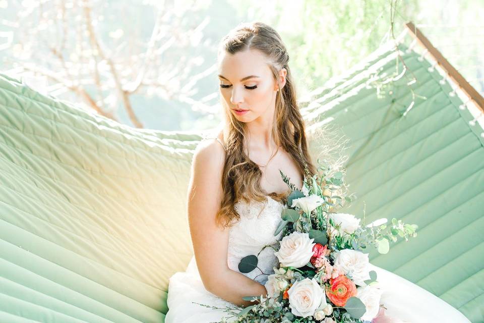 Bride with her bouquet