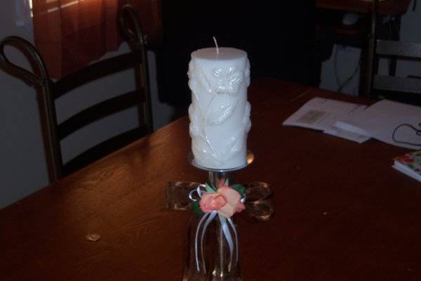 Table with candle centerpiece