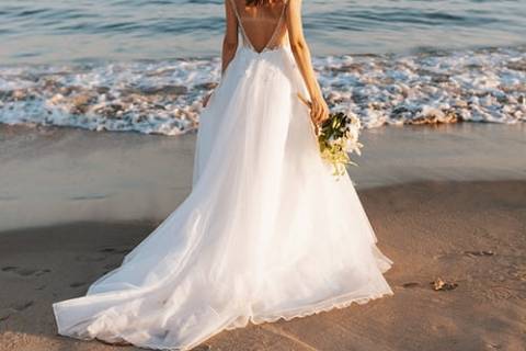 Bride on beach