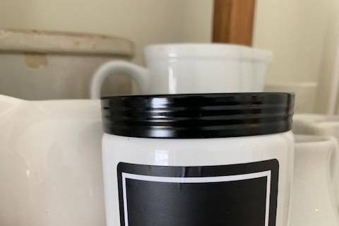 Ceramic White Mason Jar