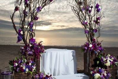 Beach wedding at the Sunset Restaurant Malibu