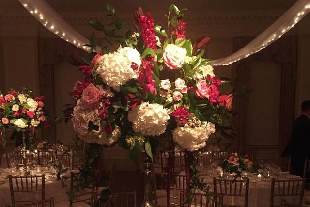 Table setup with centerpiece