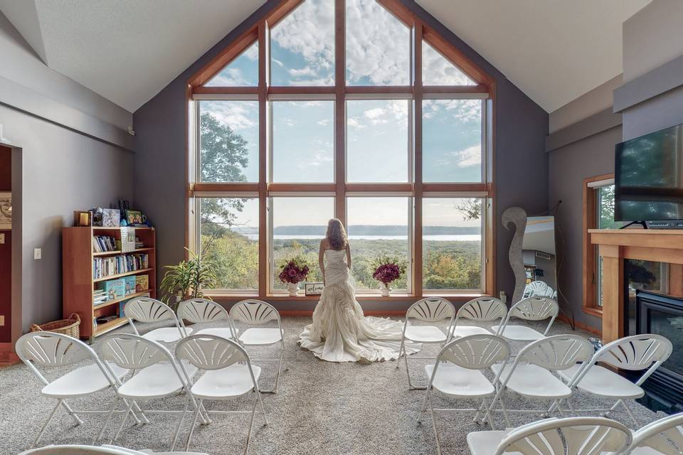 Intimate indoor wedding.