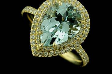 Skull Ring Silver .70ct Diamond-Unique Round Brilliant Emerald Halo Ring