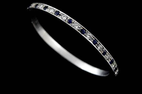 950 Platinum Supper Thin 0.10cttw Blue Sapphires and Diamonds Half-Way Wedding Band 1.3 mm Widehttp://www.orospot.com/product/b050h11mh/950-platinum-supper-thin-0-10cttw-blue-sapphires-and-diamonds-half-way-wedding-band-1-3-mm-wide.aspxSKU: B050H11MH $919.00This beautiful half-way wedding band is a 950 platinum piece. The height of this band is 1.4mm and the width is 1.3mm. This super thin wedding band contains 0.05CT round shape natural blue sapphires and 0.05CT round shape natural diamonds prong set half-way around the shank. Also, this band contains high polish finish. Approximate Band Weight: 1.5 grams (ring size 6.5) This wedding band is available in all sizes, please contact us for your size preference. Please allow 2-3 weeks to complete the order.