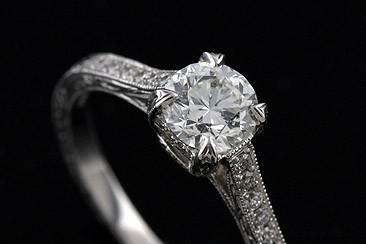 Art Deco Vintage Style Engraved Engagement Ring 14k White Gold Mountinghttp://www.orospot.com/product/r1018ven2/art-deco-vintage-style-engraved-engagement-ring-14k-white-gold-mounting.aspxSKU: R1018VEN2 $1,299.00Hand Engraved White Gold Engagement Ring Mounting is Pictured with Round Shape Center Stone and 12 Side Diamonds (G - VS Quality .10Cttw) and 8 Micro Pave Set diamonds in the Under Bezel (G-VS .05cttw) This Magnificent Art Deco Replica Ring can be ordered for any Shape of the Center Stone. Center Stone is NOT included but can be found in our Diamond Inventory. If you are interested in this mounting but have your own center stone, please contact us and provide the stone measurements. We will create this ring just for your stone. PLEASE ALLOW 10 BUSINESS DAYS TO COMPLETE THE RING.