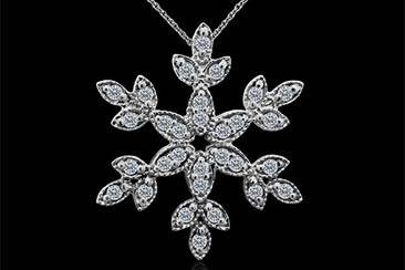 Diamond Key Pendant Necklace 14k White Gold