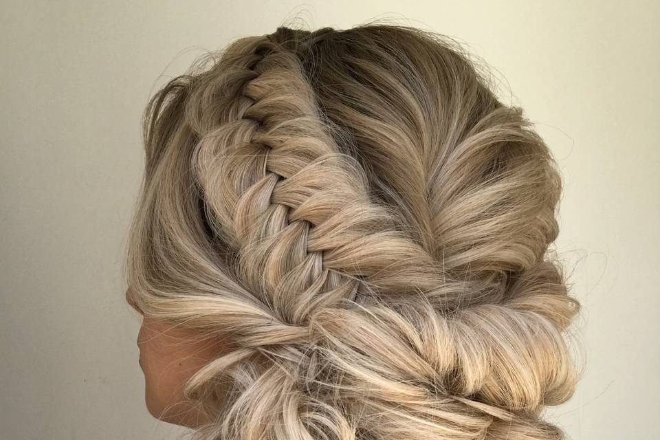 Fishtail textured updo