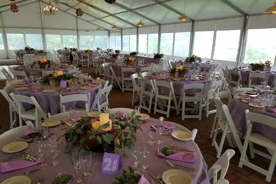 Purple table decor