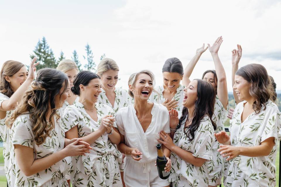 Bridal Party on Balcony