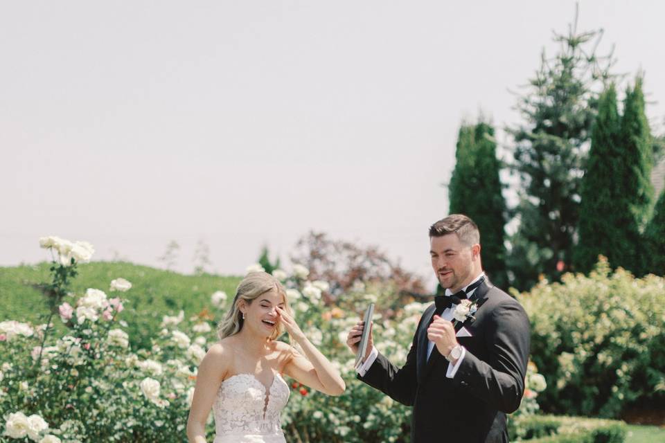 Vow Exchange in Rose Garden