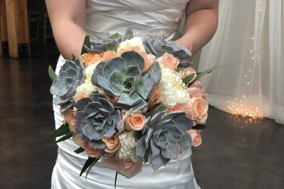 Grey and light orange flowers