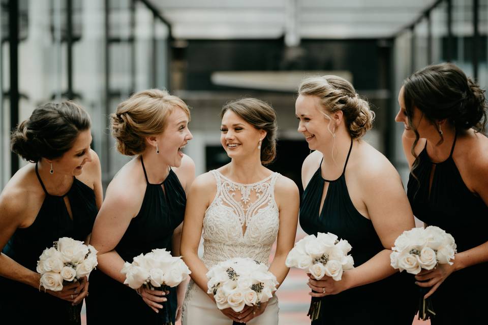 The bride and her girls