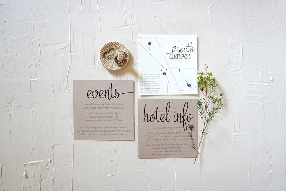 Cohesive Wedding Details Cards