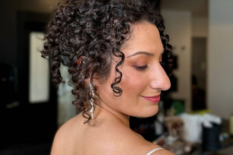 Curly bridal updo