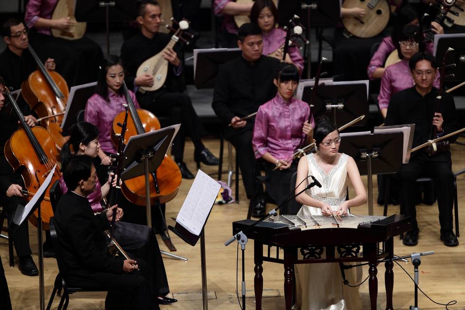 Playing dulcimer with the orchestra