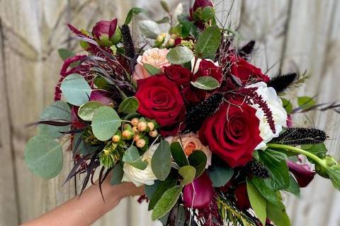 Bridal Bouquet in Reds
