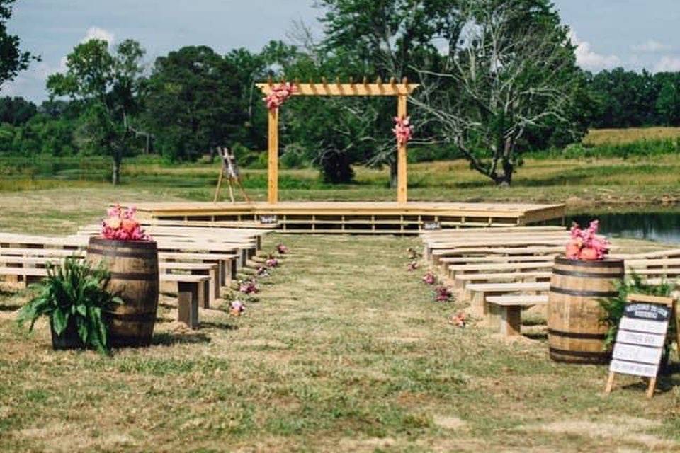 Outdoor wedding area
