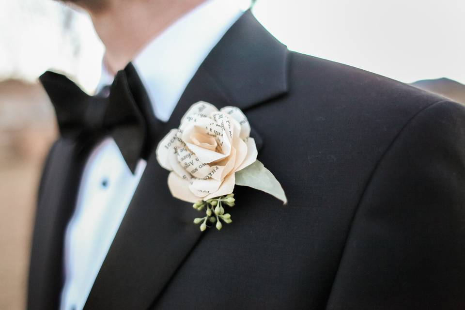 Flower corsage for groom