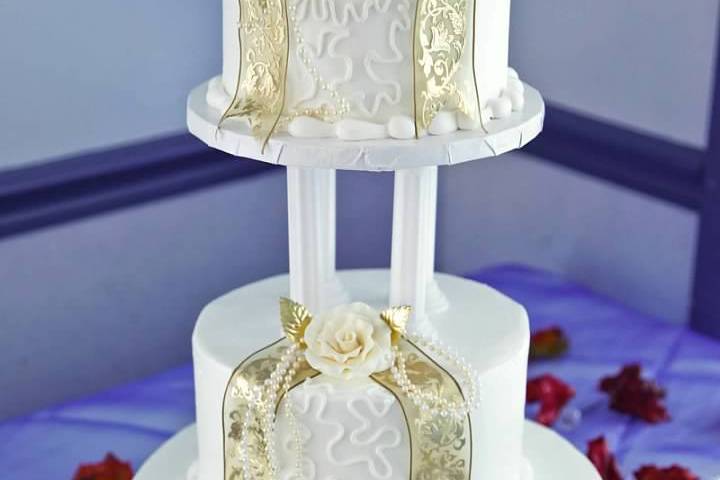 Tiered wedding cake