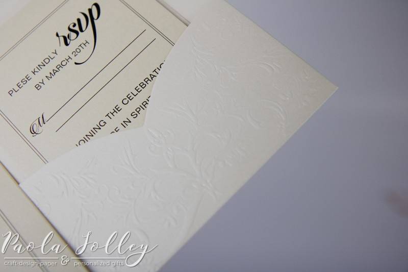 ELEGANT LACE EMBOSSING TRI-FOL