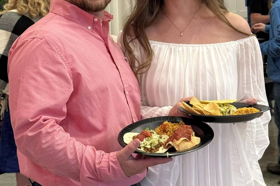 Bride & Groom with Buffet