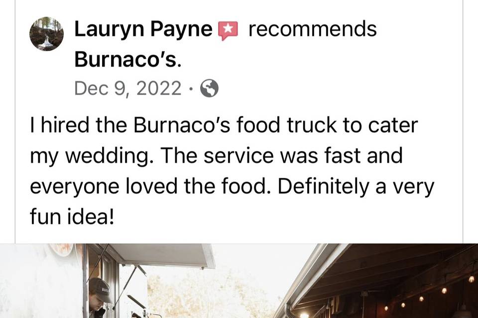 Wedding food truck review