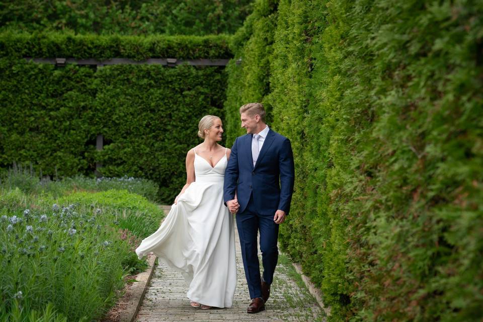 Joyful newlyweds