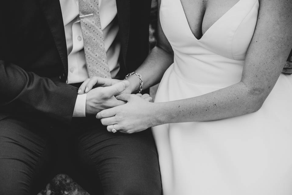A closeup of holding hands