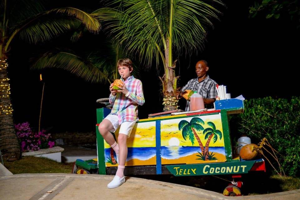 Colorful coconut cart
