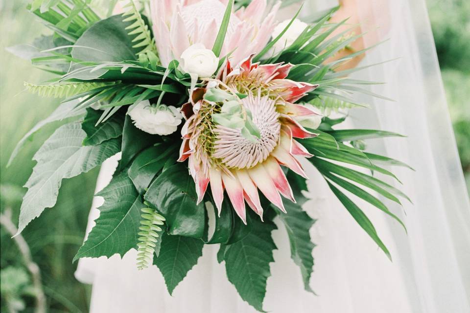 Tropical bride's bouquet