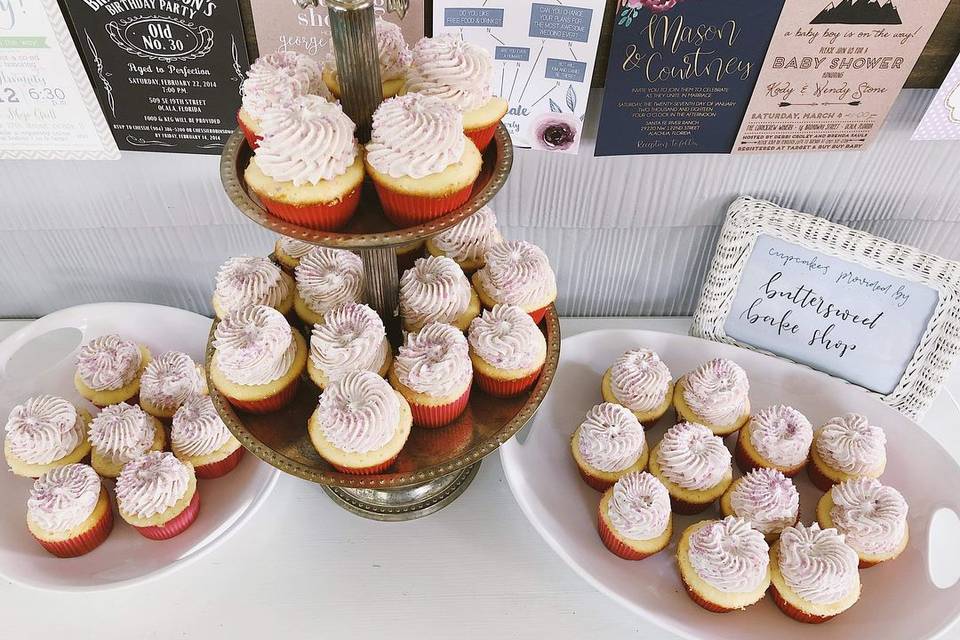 Raspberry champagne cupcakes