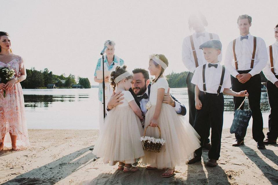 Flower girls at the ceremony