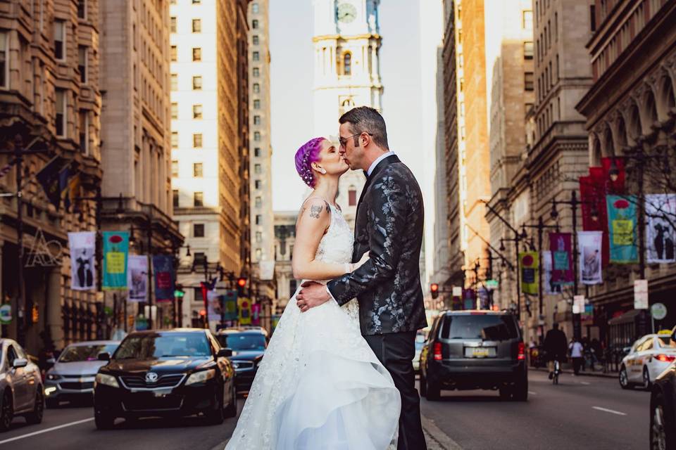 Classic philly bridal portrait